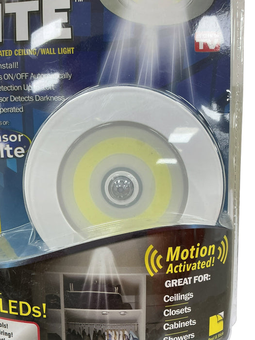 Over Lite - detalle del sensor de movimiento central y panel LED COB circular blanco