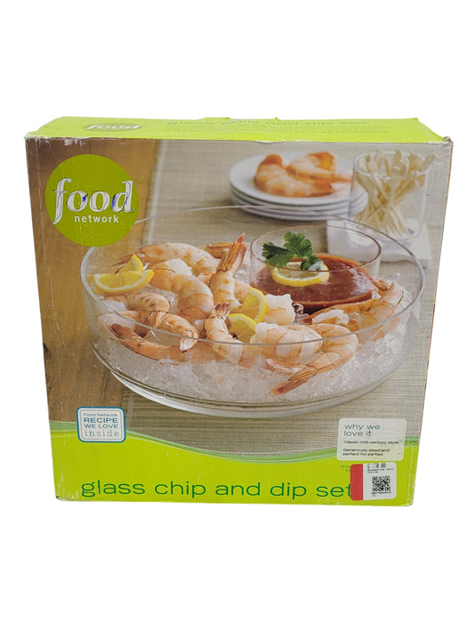 Set de vidrio para para patatas fritas y salsa (FOOD NETWORK)