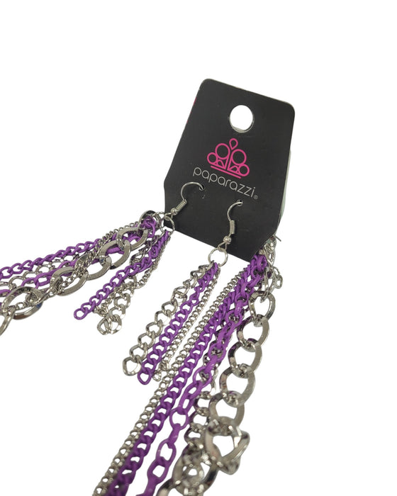 Collar y aretes de fantasía (PAPARAZZI)