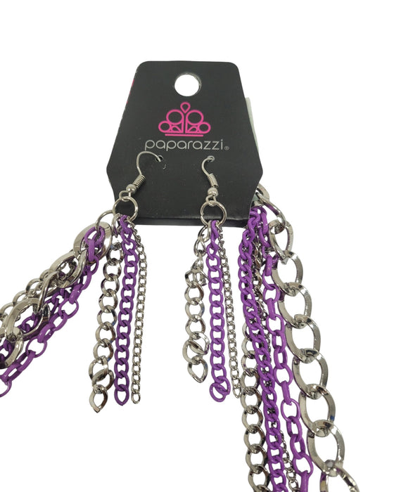 Collar y aretes de fantasía (PAPARAZZI)