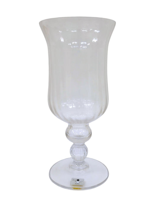 Portavelas de vidrio transparente REGAL en vista frontal
