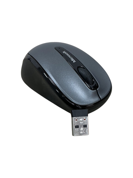 Microsoft Wireless Mobile Mouse 3500 - vista lateral izquierda con receptor USB nano insertado