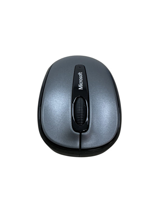 Microsoft Wireless Mobile Mouse 3500 - vista superior mostrando cubierta gris y scroll negro