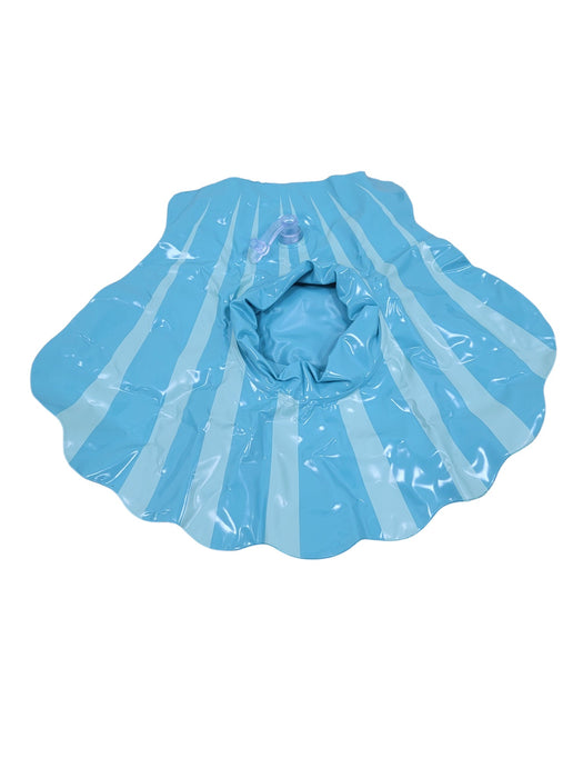 Gorro celeste con franjas blancas para secado de cabello