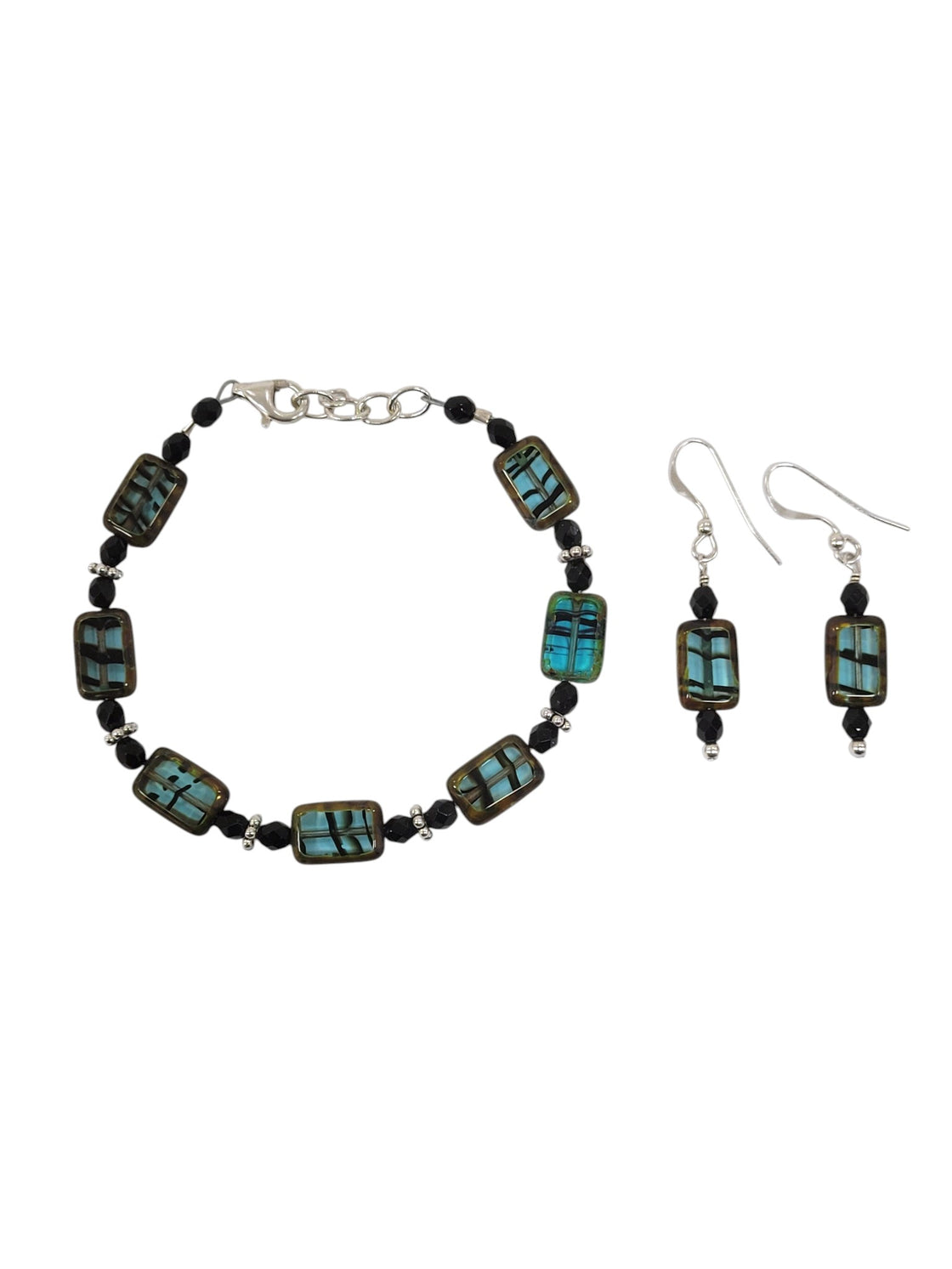 Set de Pulsera y Aretes de plata (925)