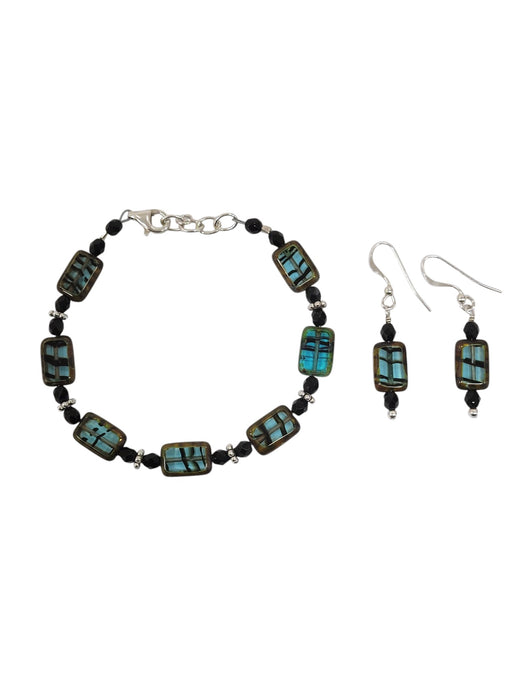 Set de Pulsera y Aretes de plata (925)