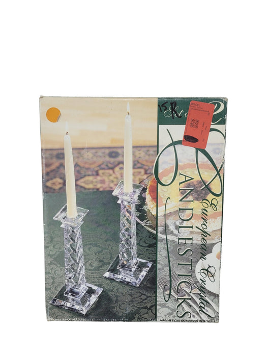 Set de candelabros de cristal