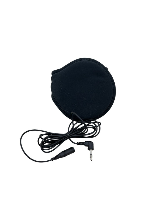 Orejeras 180S con altavoz - orejera negra desplegada con cable y conector jack 3.5mm