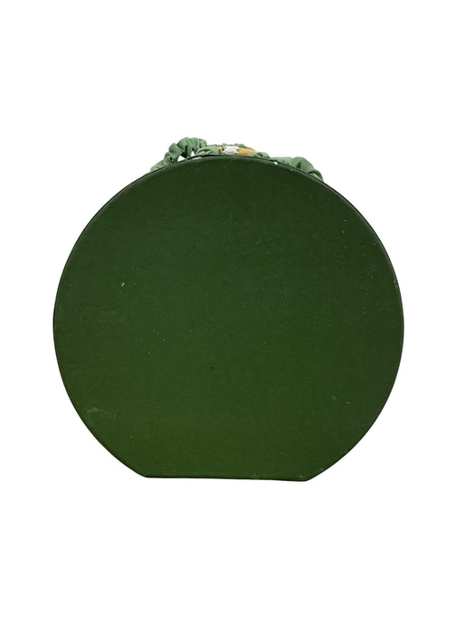 Estuche circular verde para muñeca de porcelana
