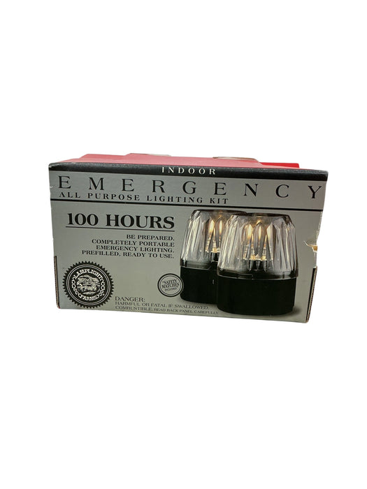 Kit emergencia Lamplight Farms - caja original gris con texto Indoor Emergency 100 Hours