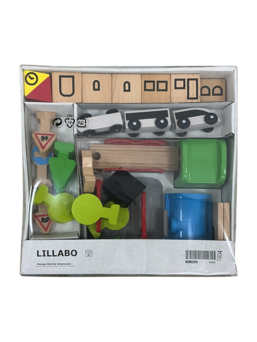Set de tren de madera IKEA LILLABO - vista trasera del empaque