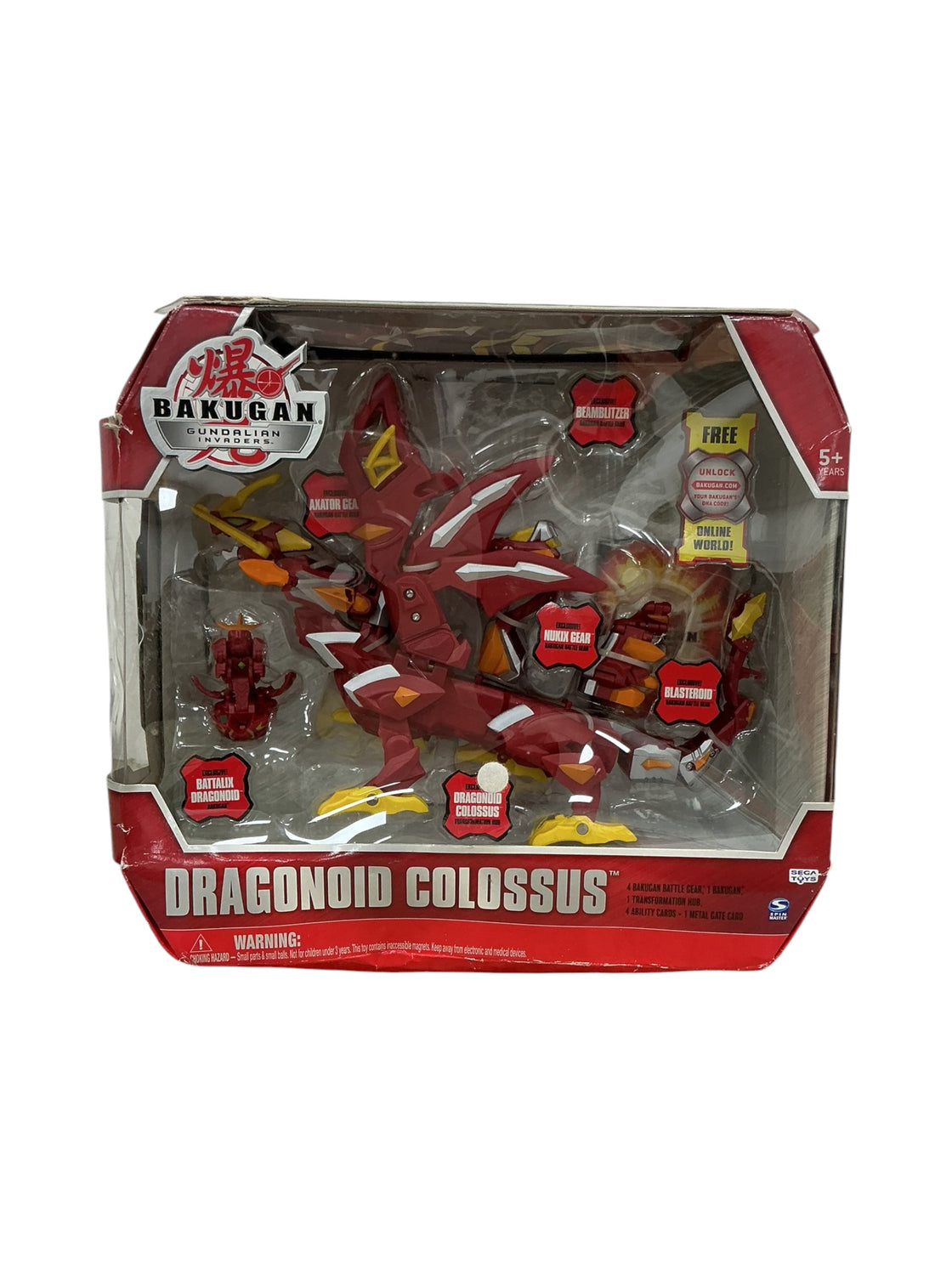 Figura Dragonoid Colossus roja con detalles amarillos y blancos