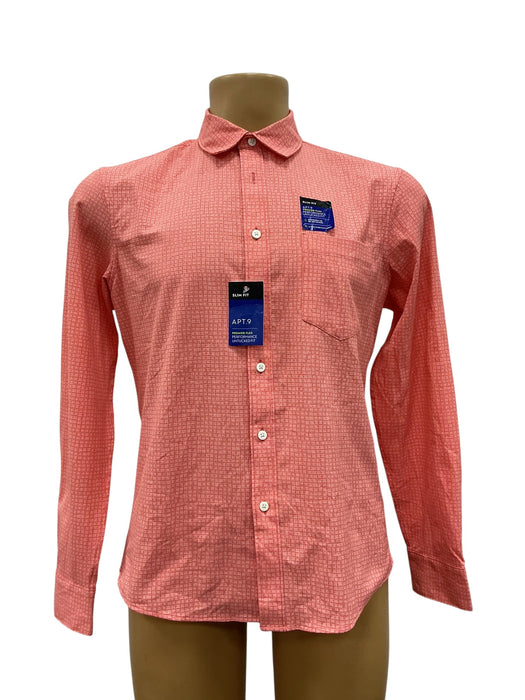 Camisa Apt. 9 coral - vista frontal con etiqueta slim fit