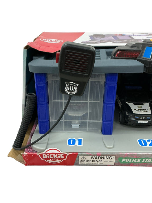 Dickie Toys Police Station - detalle del micrófono SOS con cable espiral en espacio 01