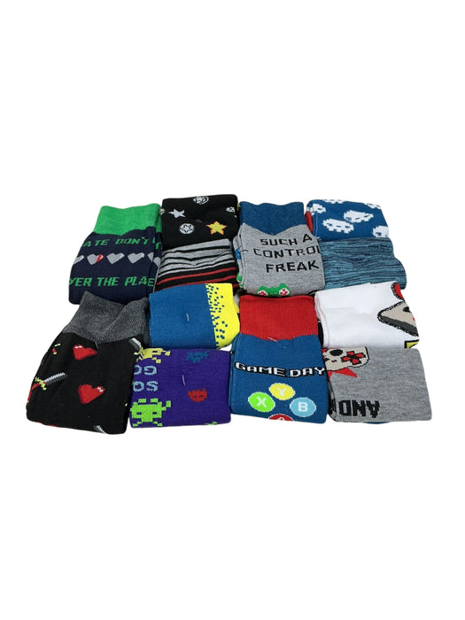 Set 12 calcetines gamer - vista general todos los pares doblados