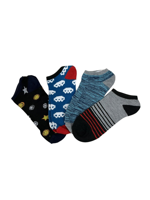 Set calcetines gamer - 4 pares tobilleros: Games & Chill, Game On, amarillo y morado