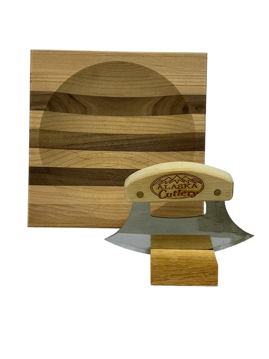 Set de cuchillo y tabla Ulu (ALASKA CUTLERY)