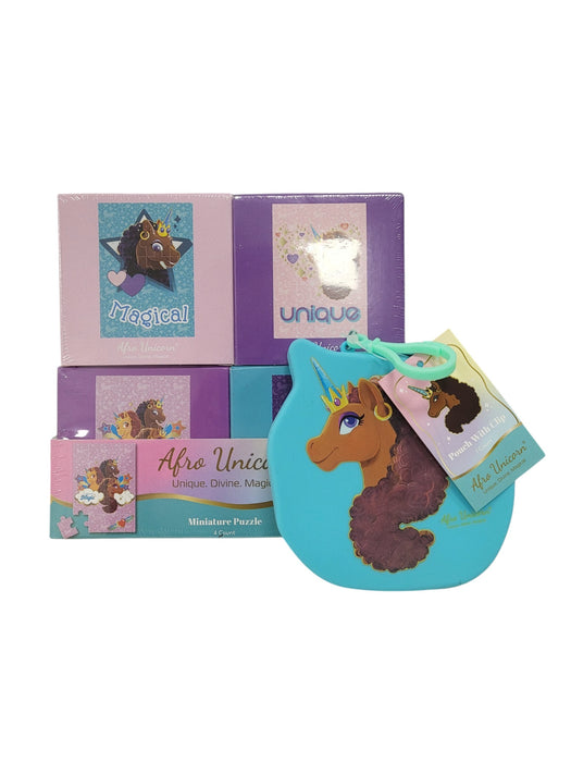 Set de mini rompecabezas y monedero (AFRO UNICORN)