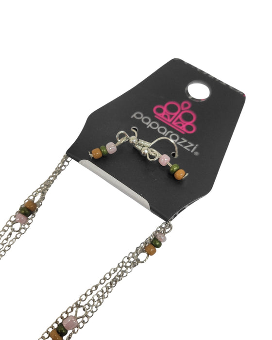 Collar y aretes de fantasía (PAPARAZZI)