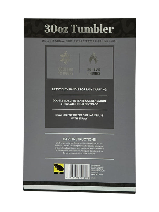 Tumbler 30oz Leopardo TRUE - Vista lateral en caja