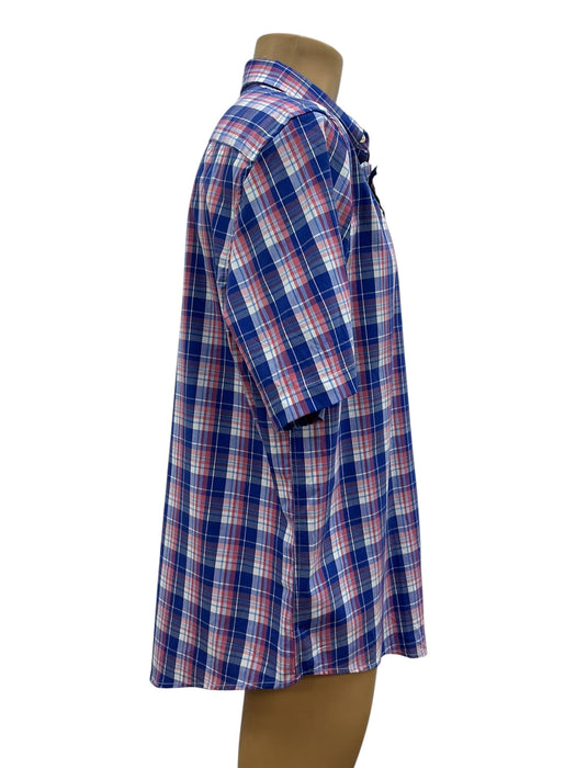 Camisa Mason James cuadros azul rosa - vista lateral