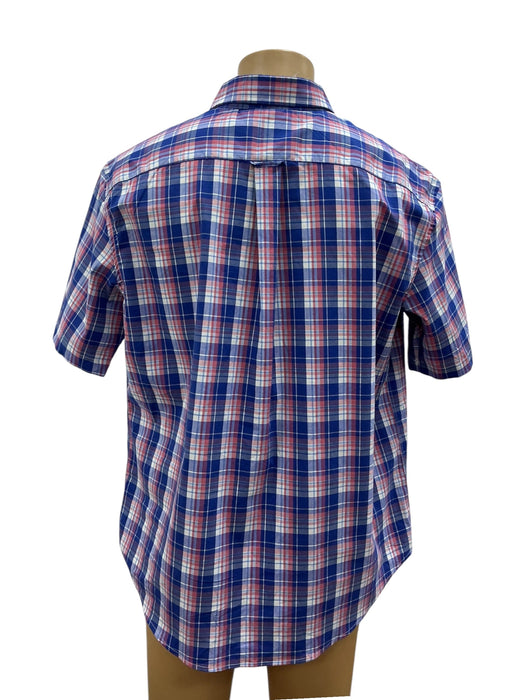 Camisa Mason James cuadros azul rosa - vista trasera
