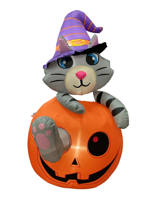 Inflable de gato y calabaza