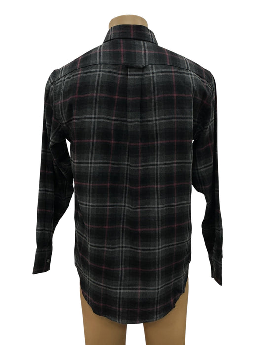 Camisa IZOD franela cuadros verde negro - vista trasera
