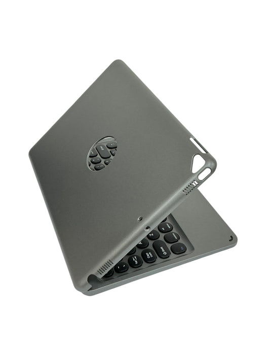 Funda teclado iPad cerrada - vista lateral trasera gris