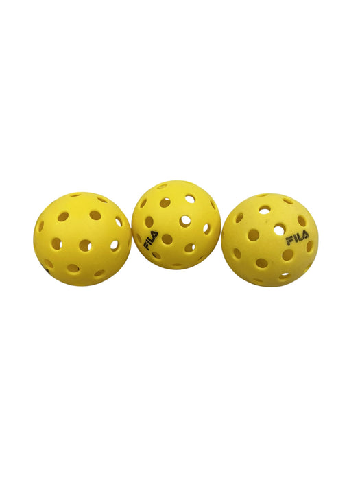 Cuatro paletas de pickleball azules y naranjas