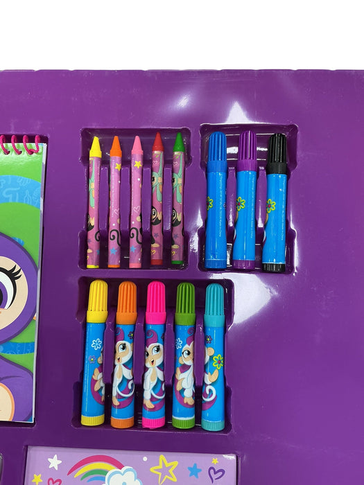 Set Arte Fingerlings - bloc para colorear abierto con diseño de monitos