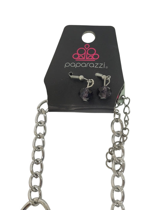 Collar y aretes de fantasía (PAPARAZZI)