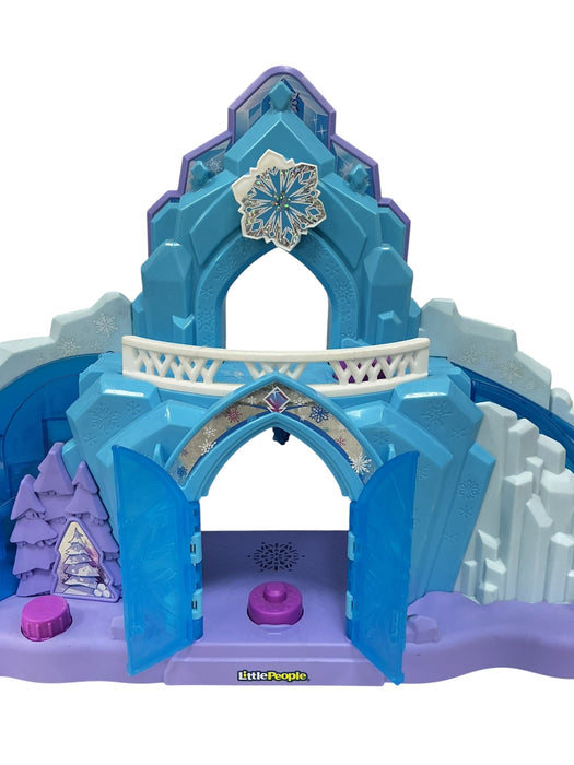 Castillo Hielo Elsa Frozen Little People - vista frontal con puertas abiertas y balcón