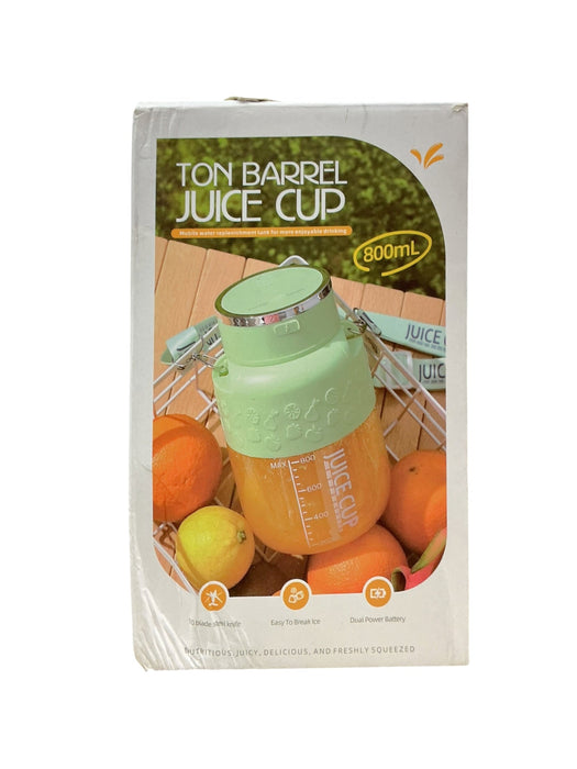 Ton Barrel Juice Cup - empaque frontal verde con imagen del vaso y frutas, 800ml