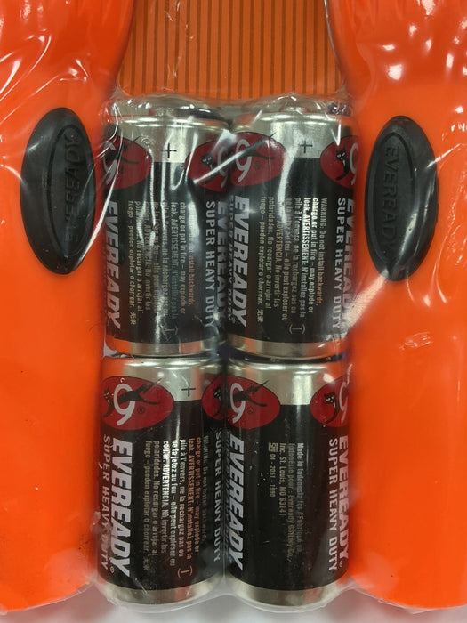 Set 2 Linternas Spookee Lights - detalle de las 4 pilas D Eveready Super Heavy Duty incluidas