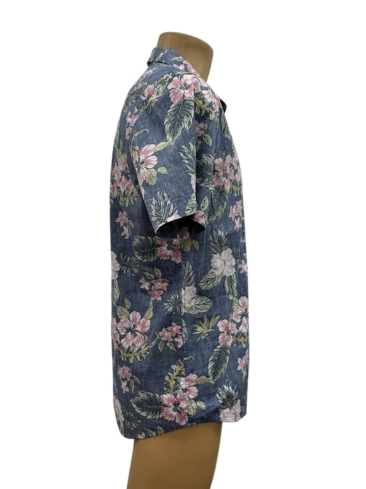 Camisa Table azul floral - vista lateral