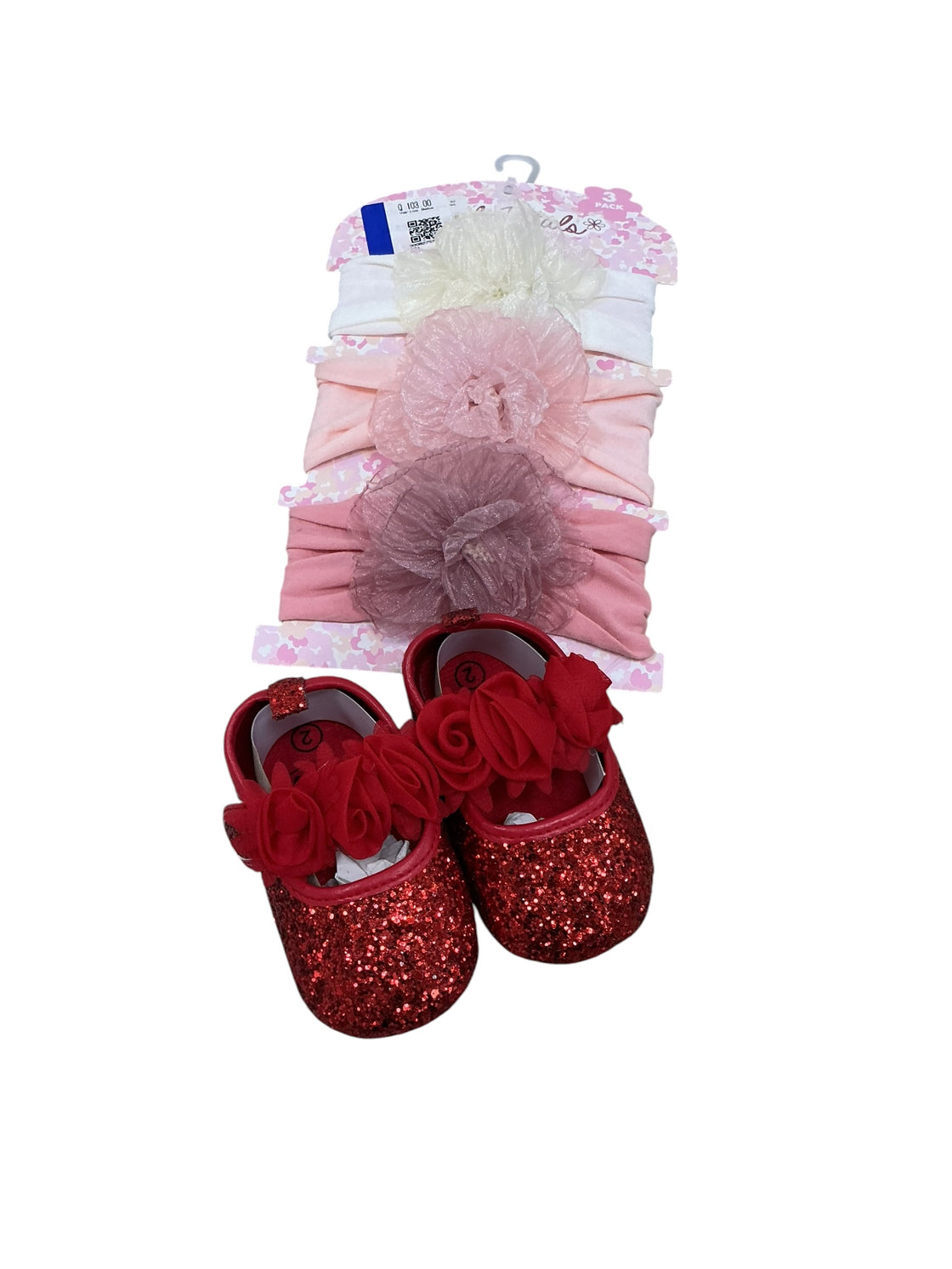 Set de diademas y zapatos para bebé