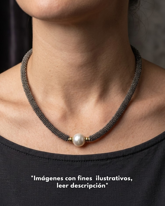 Collar de plata y oro 14k